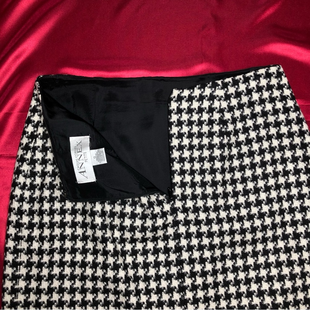 Casual Corner Annex Petite Women Tweed Suit Set/Black & White - Picture 13 of 16